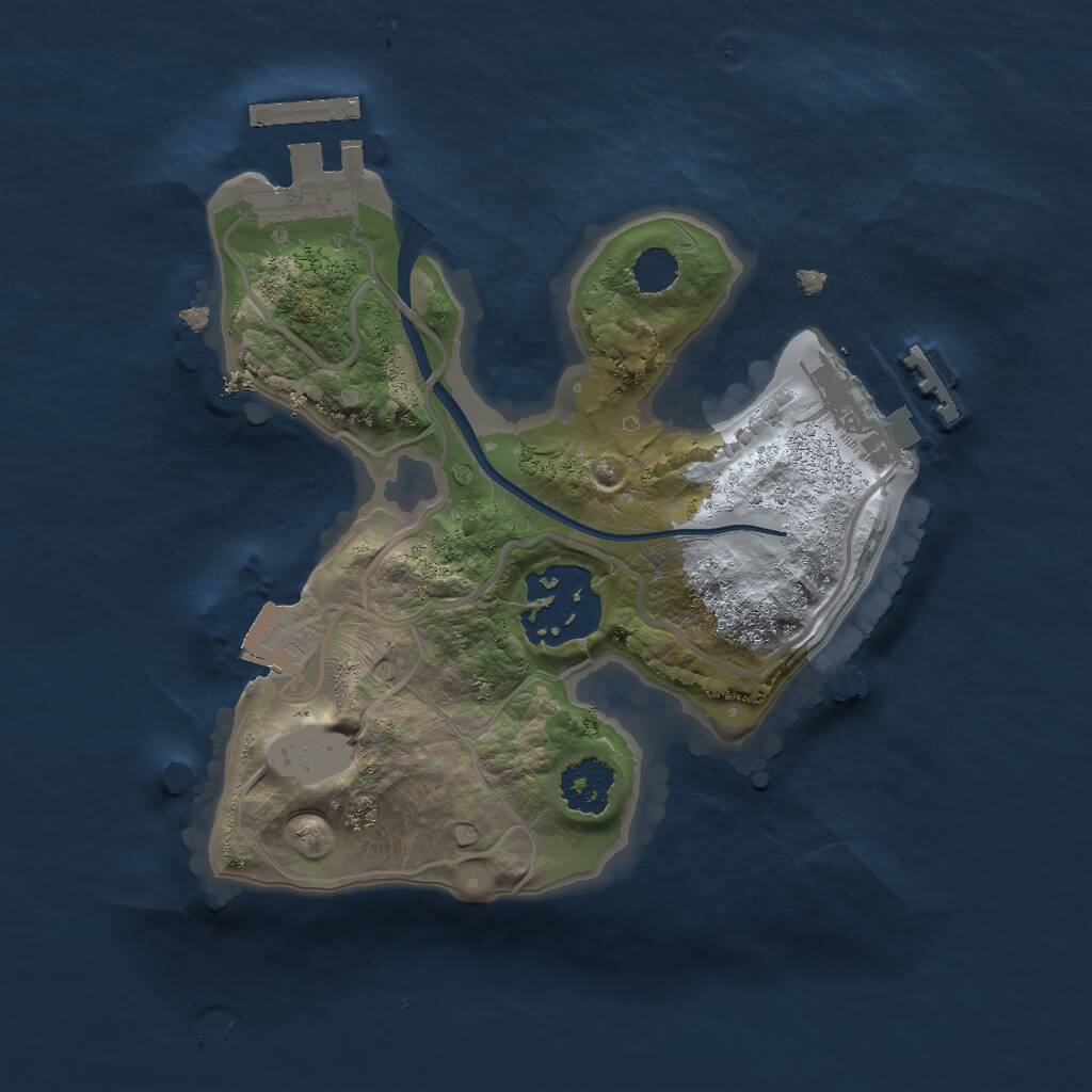 Rust Map: Procedural Map, Size: 2000, Seed: 184918152, 4 Monuments