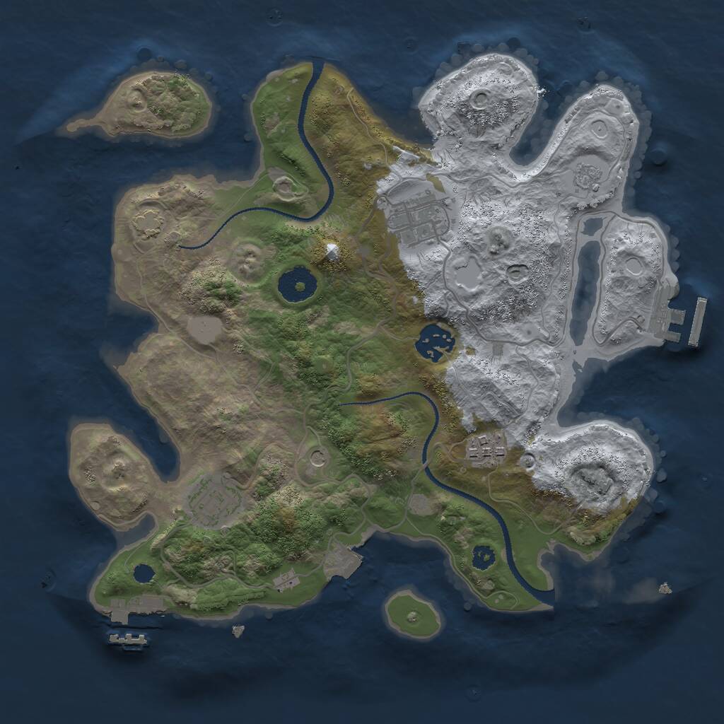 Rust Map: Procedural Map, Size: 3000, Seed: 250000, 10 Monuments
