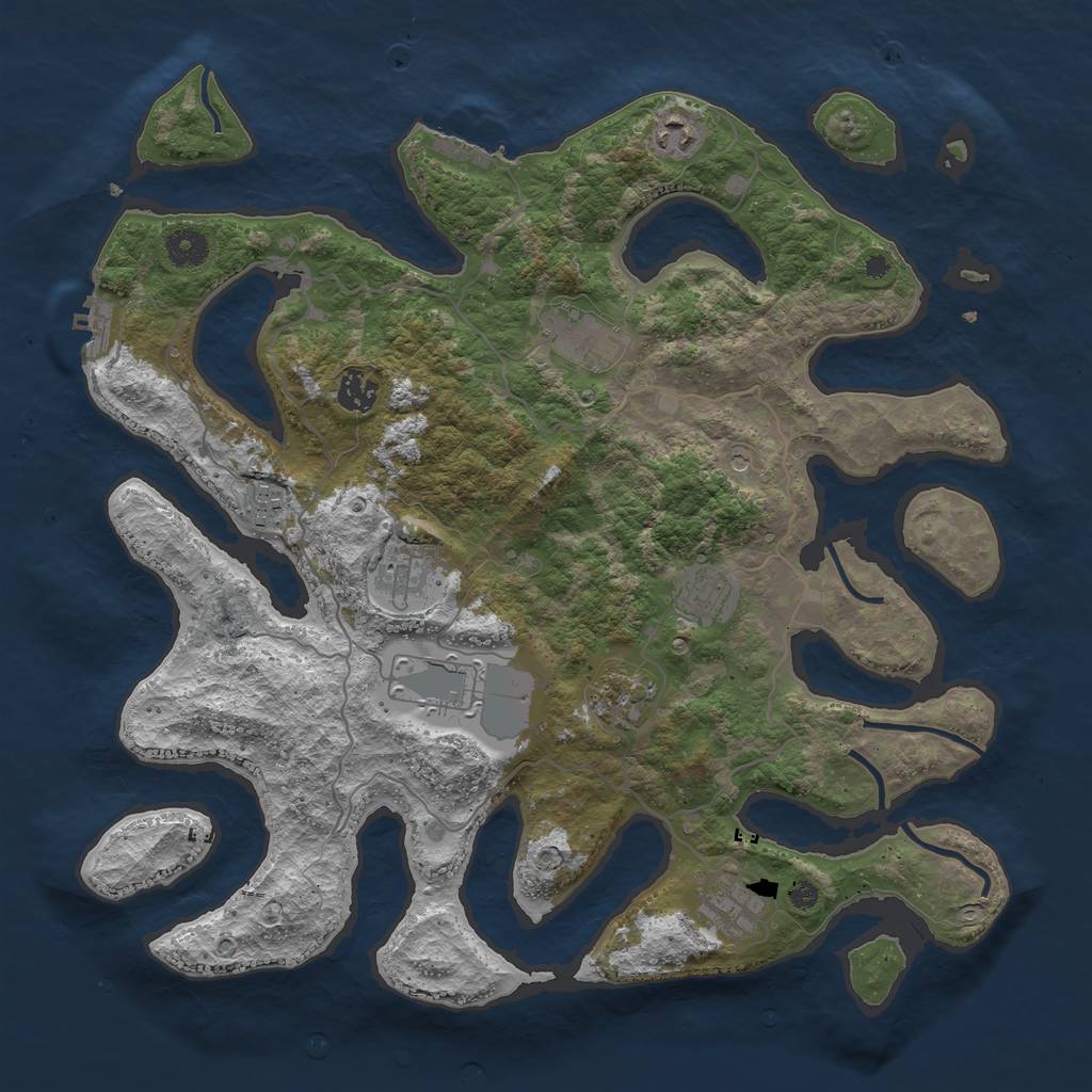 Rust Map: Procedural Map, Size: 4000, Seed: 10111337, 14 Monuments