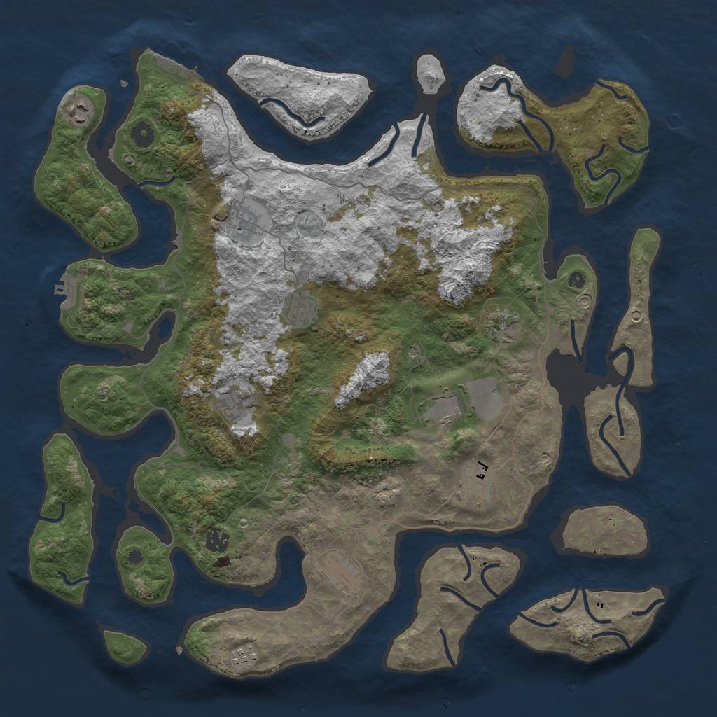 Rust Map: Procedural Map, Size: 4500, Seed: 1659445099, 15 Monuments