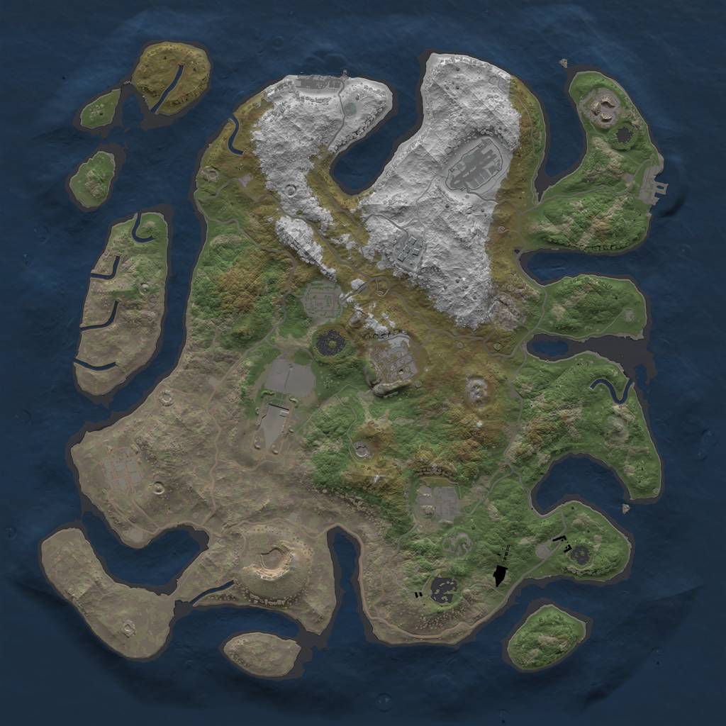Rust Map: Procedural Map, Size: 4000, Seed: 26356746, 15 Monuments