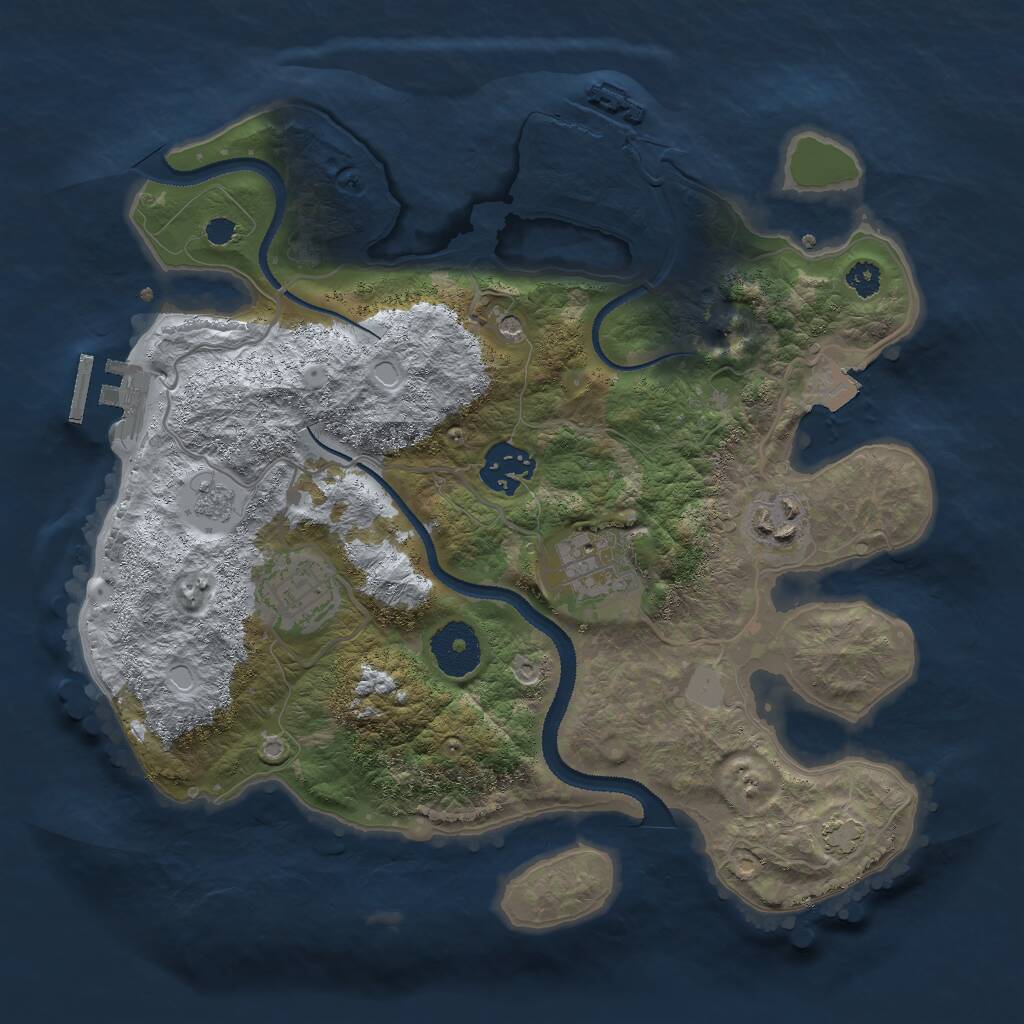 Rust Map: Procedural Map, Size: 3000, Seed: 432490494, 10 Monuments