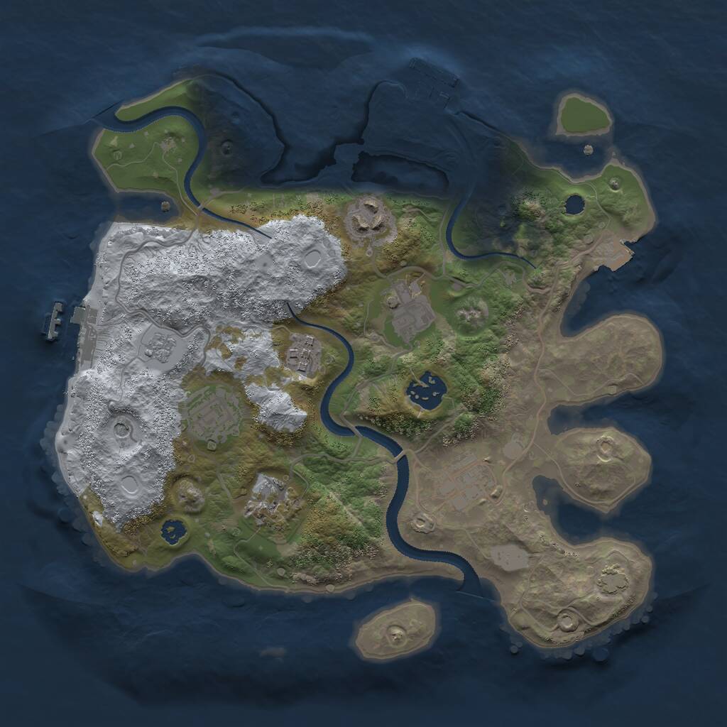 Rust Map: Procedural Map, Size: 3000, Seed: 432490494, 13 Monuments
