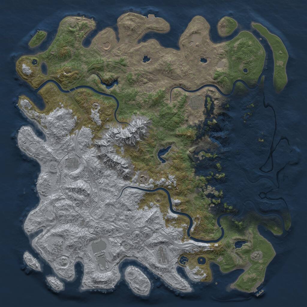 Rust Map: Procedural Map, Size: 5555, Seed: 8888, 17 Monuments