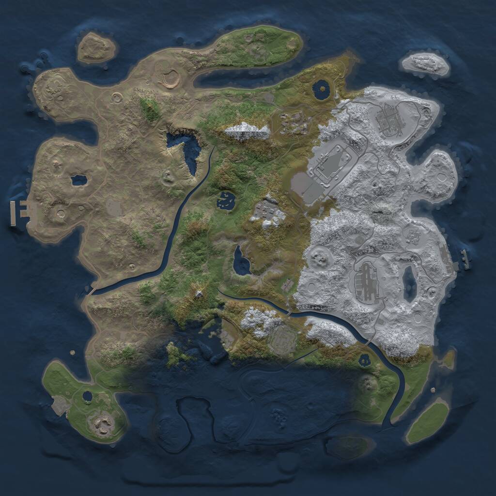 Rust Map: Procedural Map, Size: 4000, Seed: 2144554, 16 Monuments