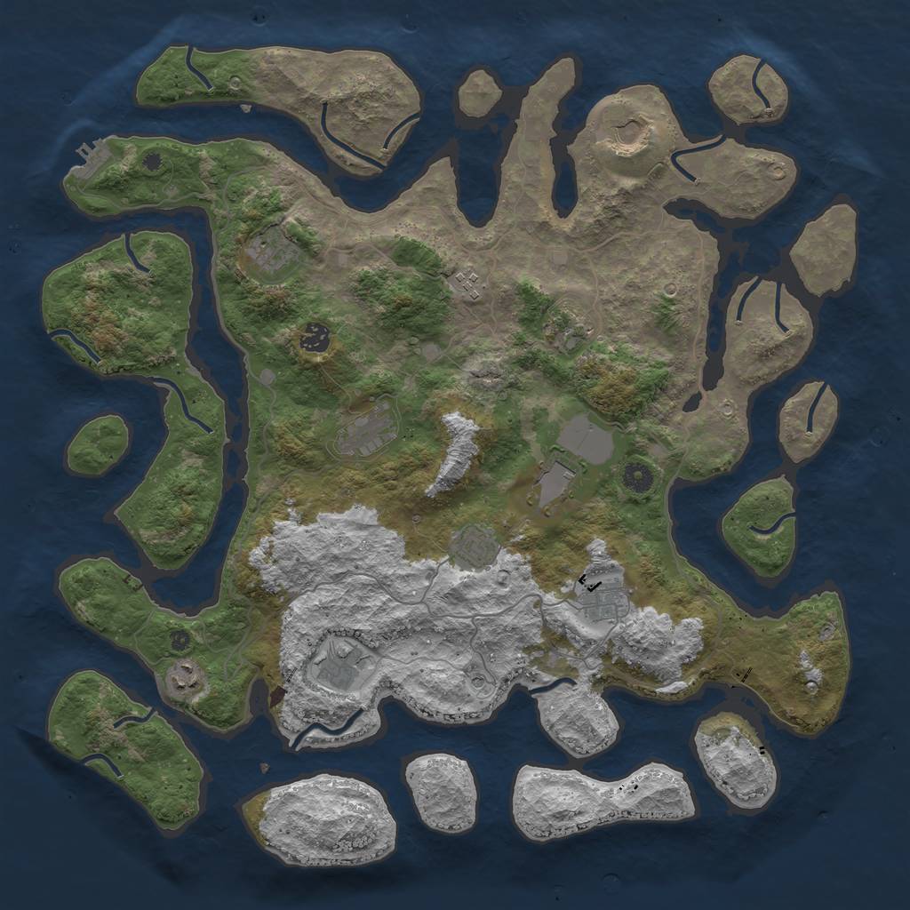 Rust Map: Procedural Map, Size: 4500, Seed: 35923486, 15 Monuments