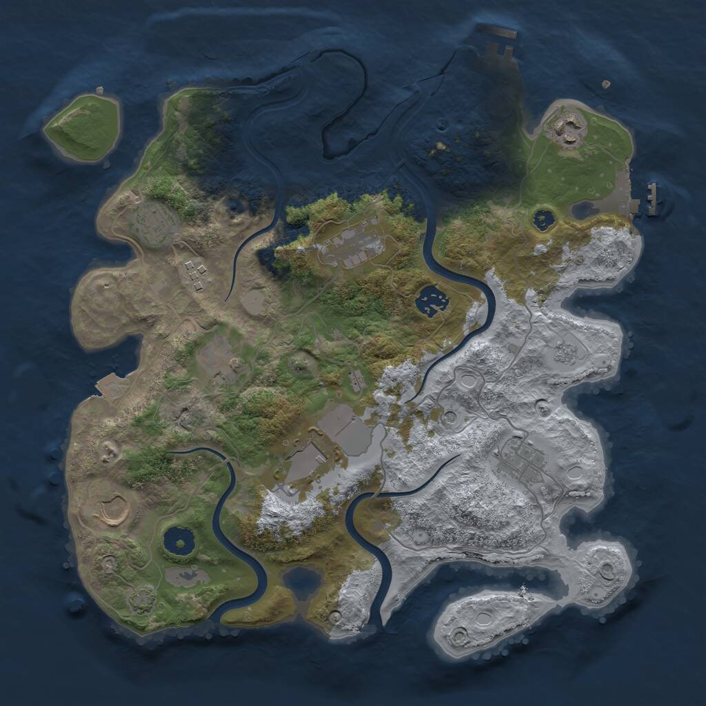Rust Map: Procedural Map, Size: 3500, Seed: 322, 15 Monuments