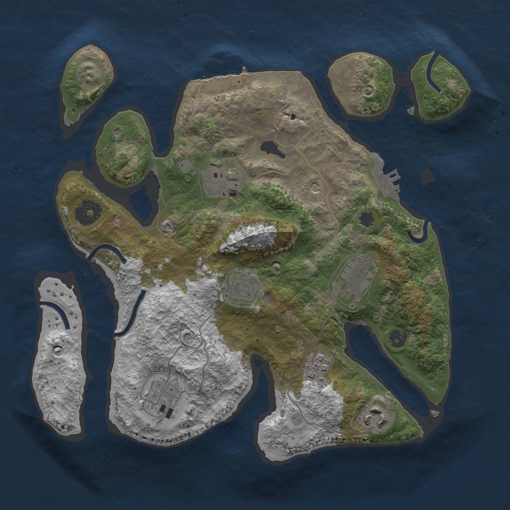 Rust Map: Procedural Map, Size: 3000, Seed: 1460328910, 11 Monuments