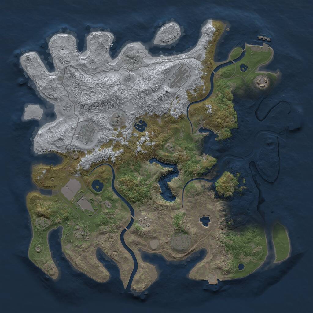 Rust Map: Procedural Map, Size: 4000, Seed: 120301, 14 Monuments