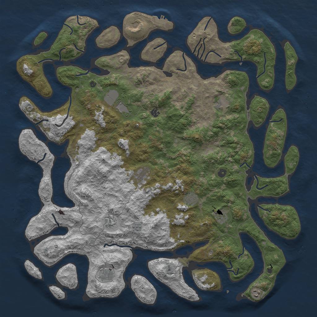 Rust Map: Procedural Map, Size: 5500, Seed: 8888, 15 Monuments