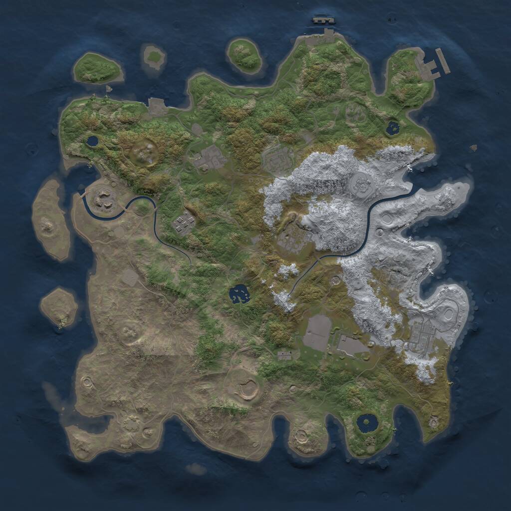 Rust Map: Procedural Map, Size: 3800, Seed: 13787, 15 Monuments