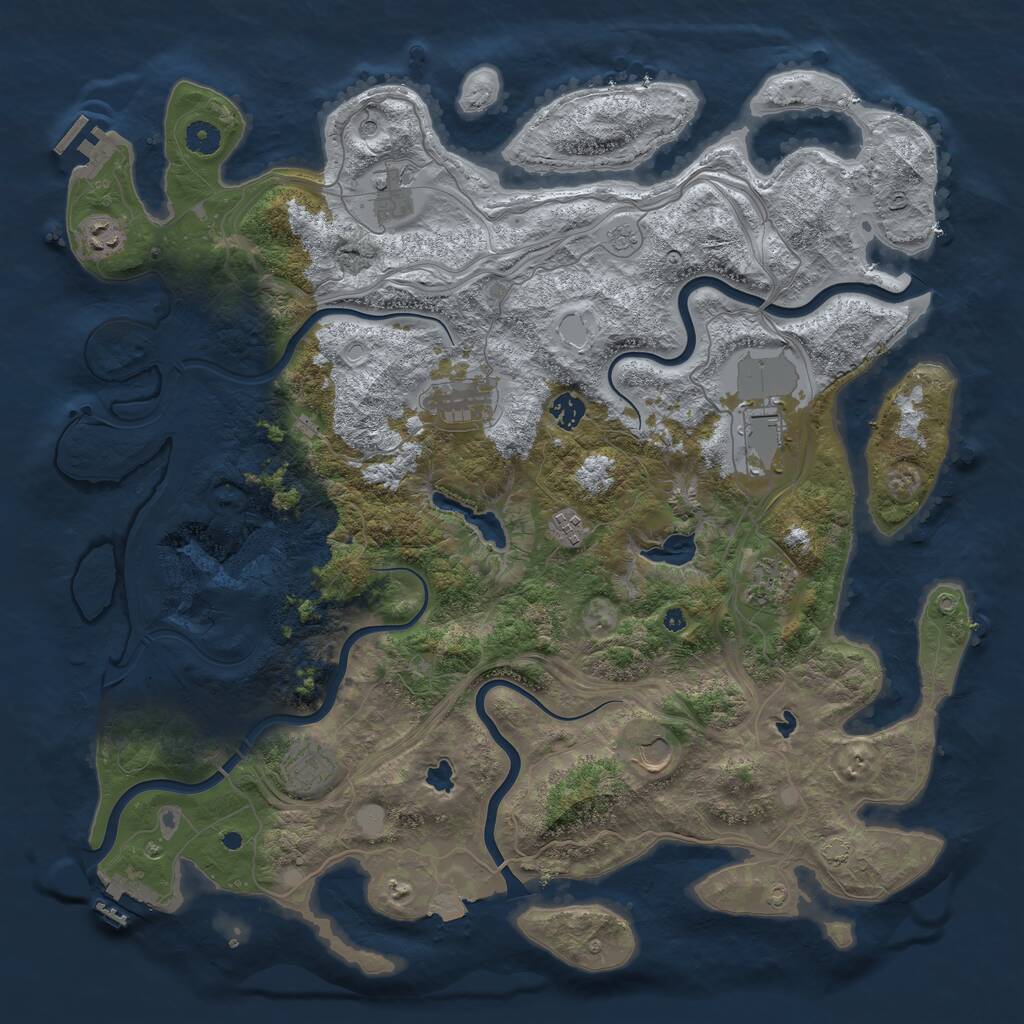 Rust Map: Procedural Map, Size: 4500, Seed: 1710670048, 15 Monuments