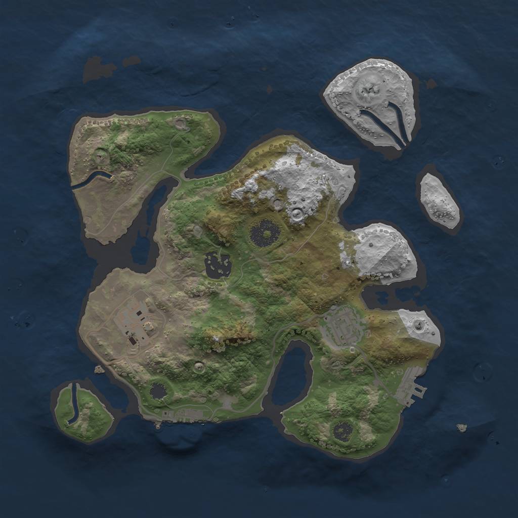 Rust Map: Procedural Map, Size: 2750, Seed: 9250, 7 Monuments