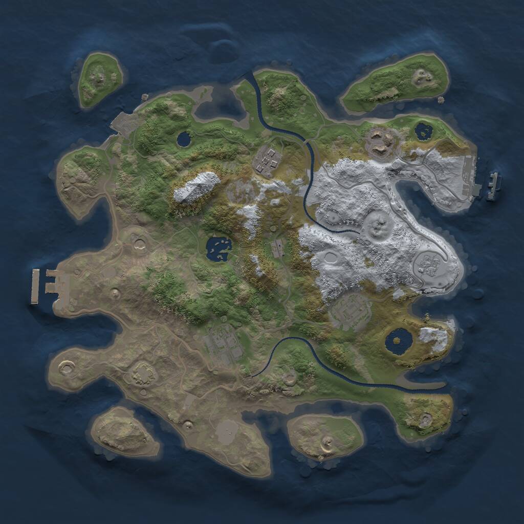 Rust Map: Procedural Map, Size: 3000, Seed: 718231696, 11 Monuments