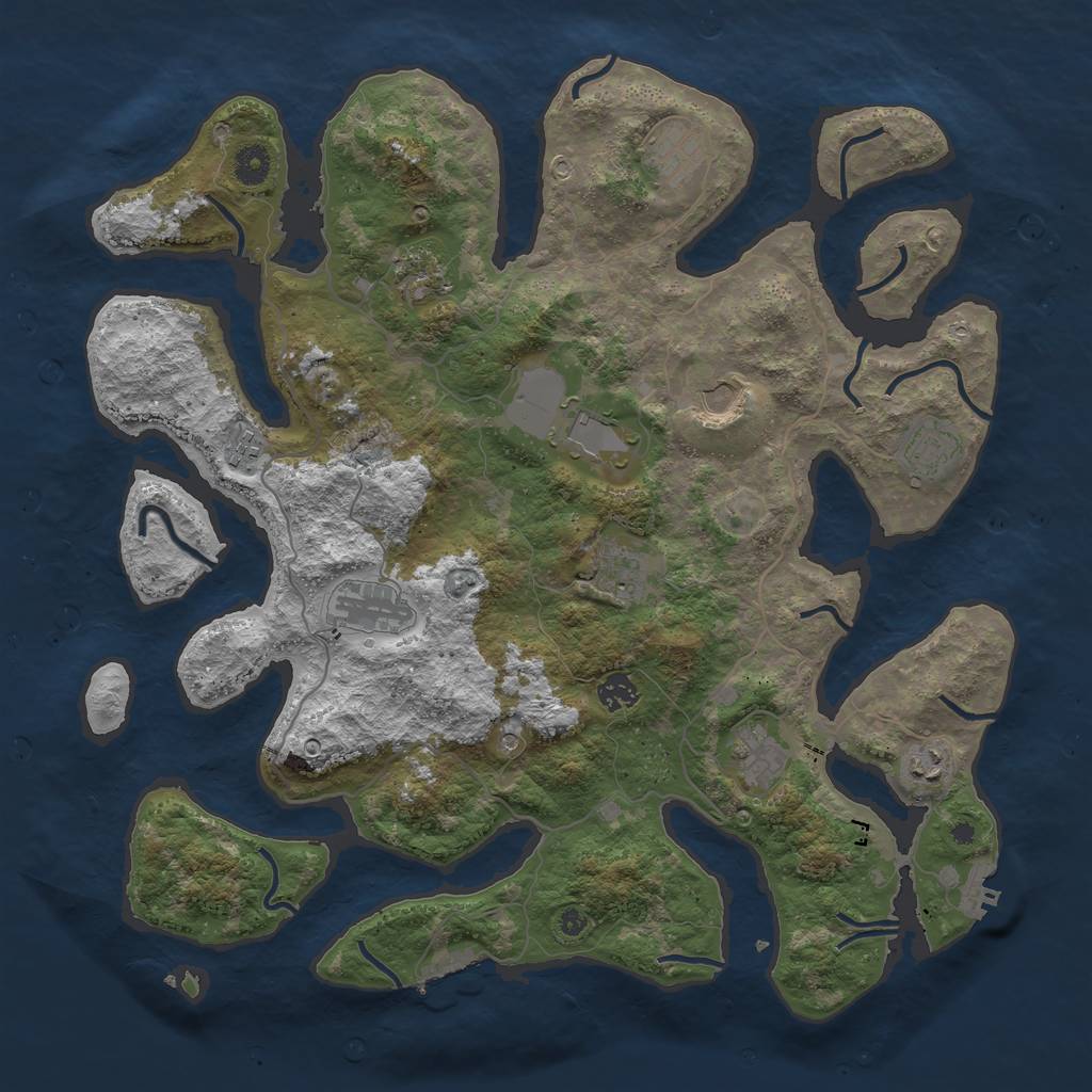 Rust Map: Procedural Map, Size: 4250, Seed: 1578473657, 16 Monuments