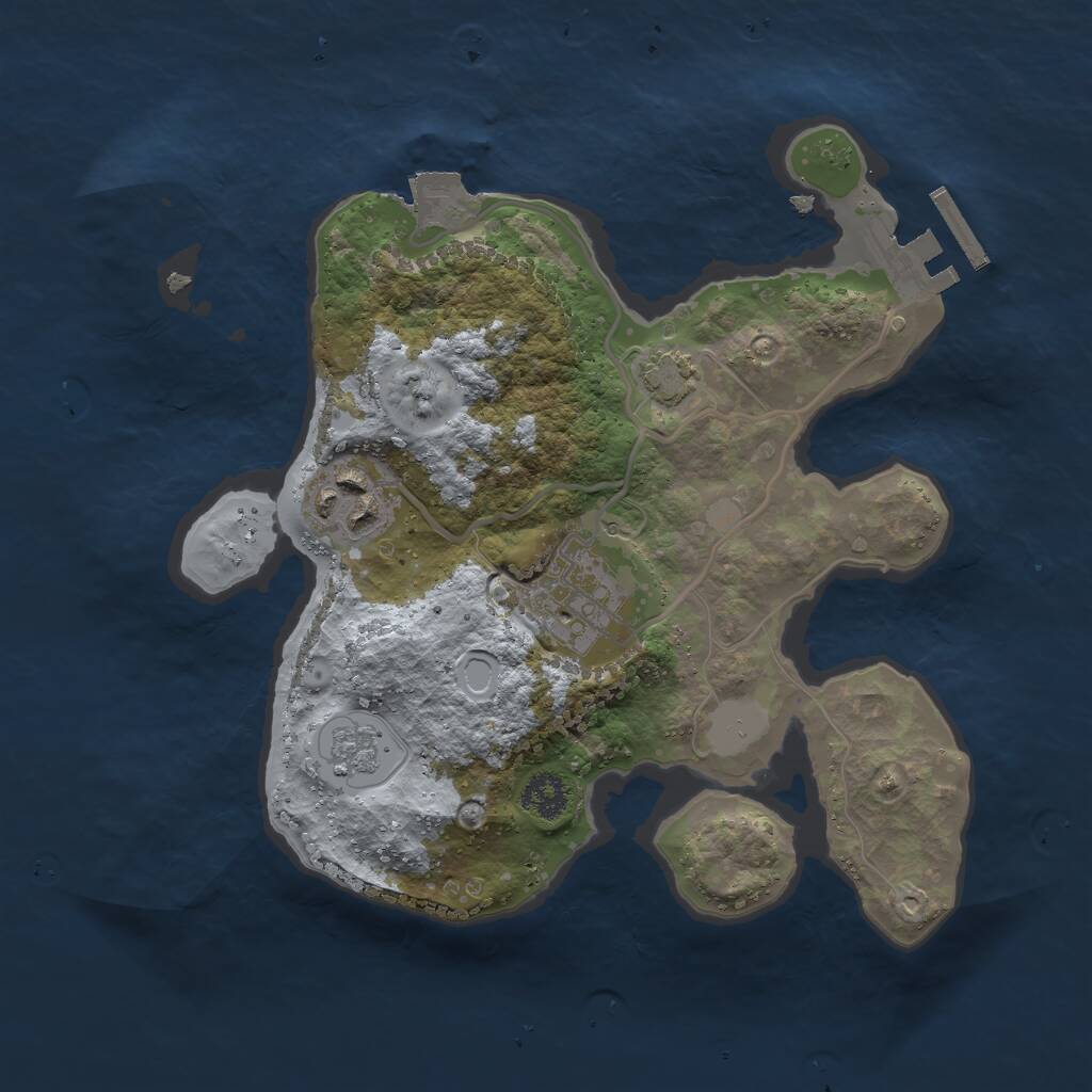 Rust Map: Procedural Map, Size: 2450, Seed: 100, 6 Monuments