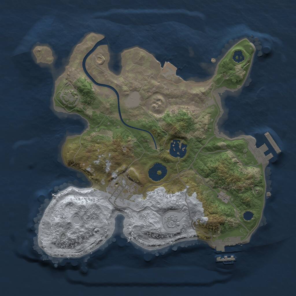 Rust Map: Procedural Map, Size: 2500, Seed: 87744347, 7 Monuments