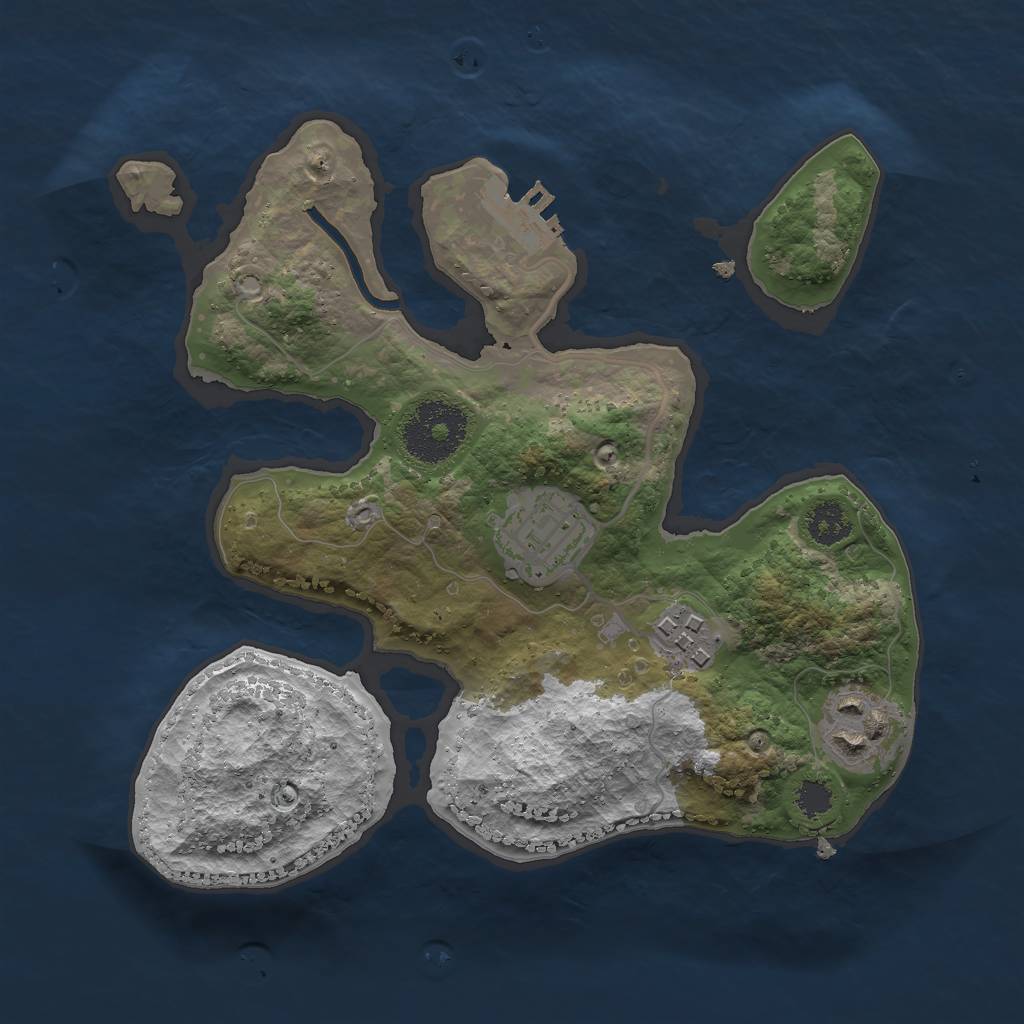 Rust Map: Procedural Map, Size: 2500, Seed: 87744347, 6 Monuments