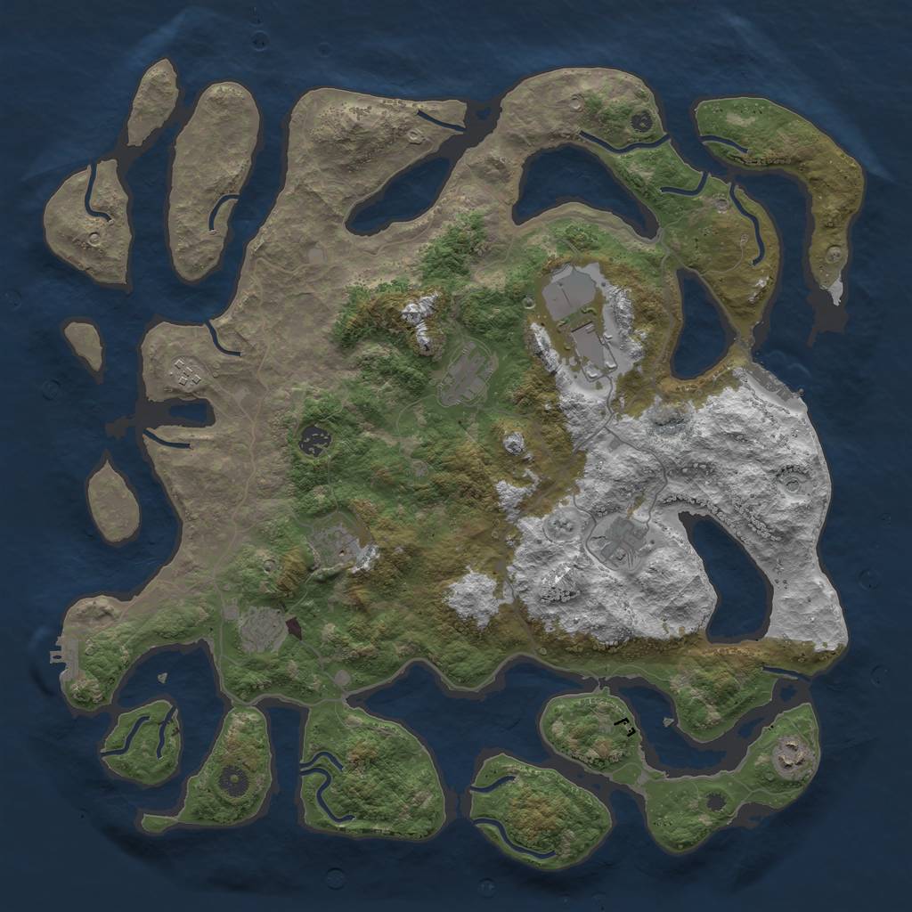 Rust Map: Procedural Map, Size: 4500, Seed: 1083, 13 Monuments
