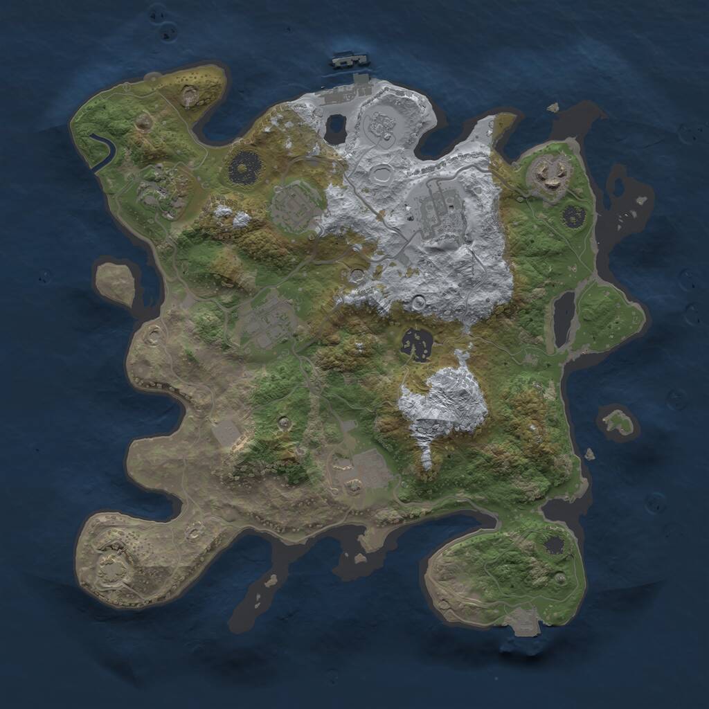 Rust Map: Procedural Map, Size: 3200, Seed: 8787123, 12 Monuments