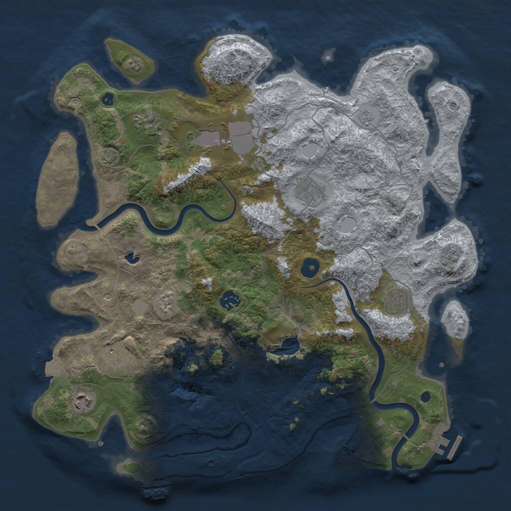 Rust Map: Procedural Map, Size: 4000, Seed: 1454633, 14 Monuments