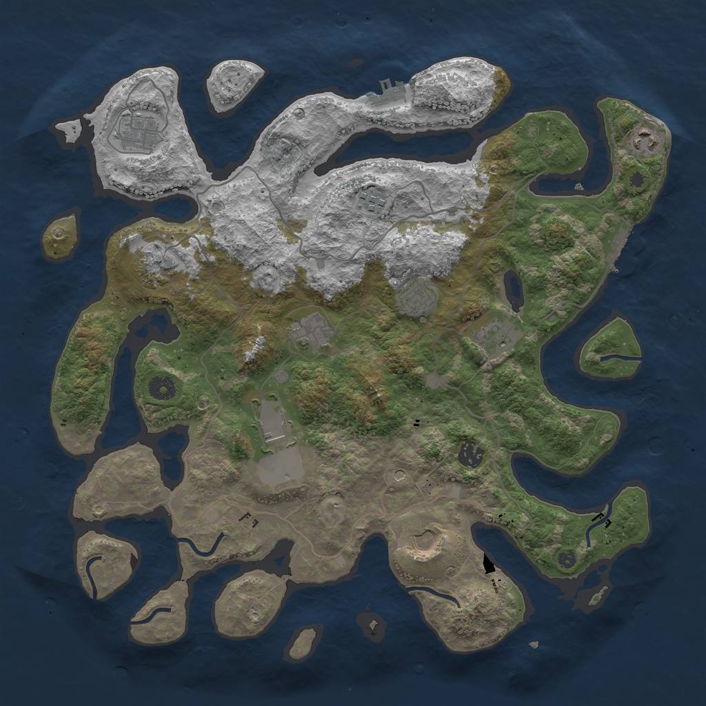 Rust Map: Procedural Map, Size: 4074, Seed: 19021996, 15 Monuments