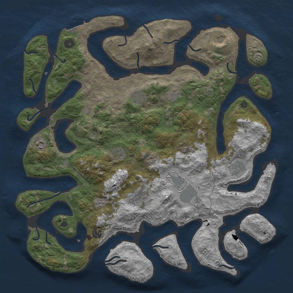 Rust Map: Procedural Map, Size: 4500, Seed: 88973319, 15 Monuments