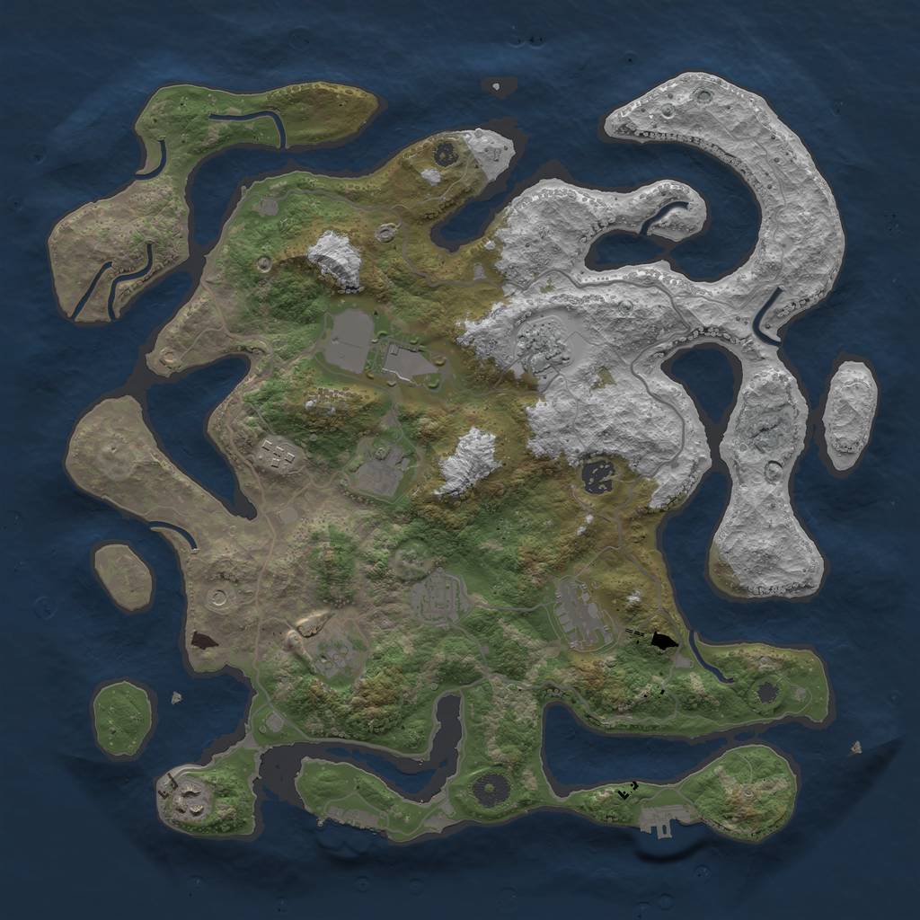 Rust Map: Procedural Map, Size: 4000, Seed: 132423037, 14 Monuments