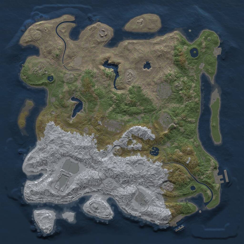 Rust Map: Procedural Map, Size: 4000, Seed: 7824319, 15 Monuments