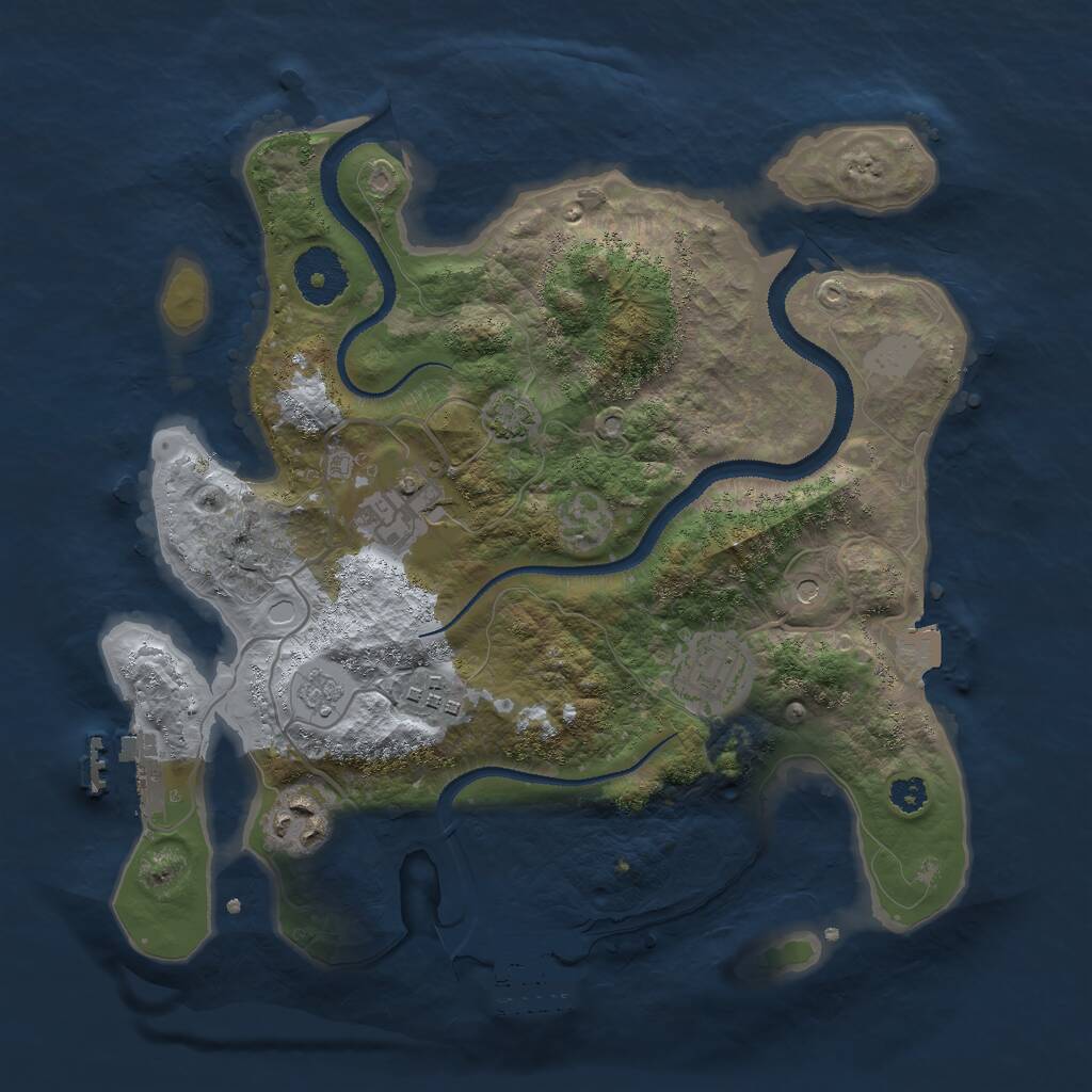 Rust Map: Procedural Map, Size: 3000, Seed: 6375385, 10 Monuments