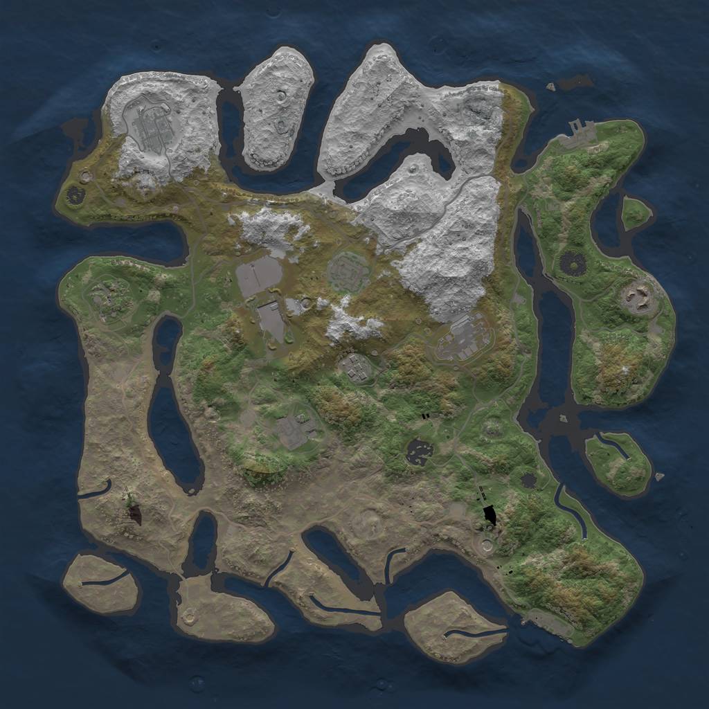 Rust Map: Procedural Map, Size: 4000, Seed: 20754998, 14 Monuments