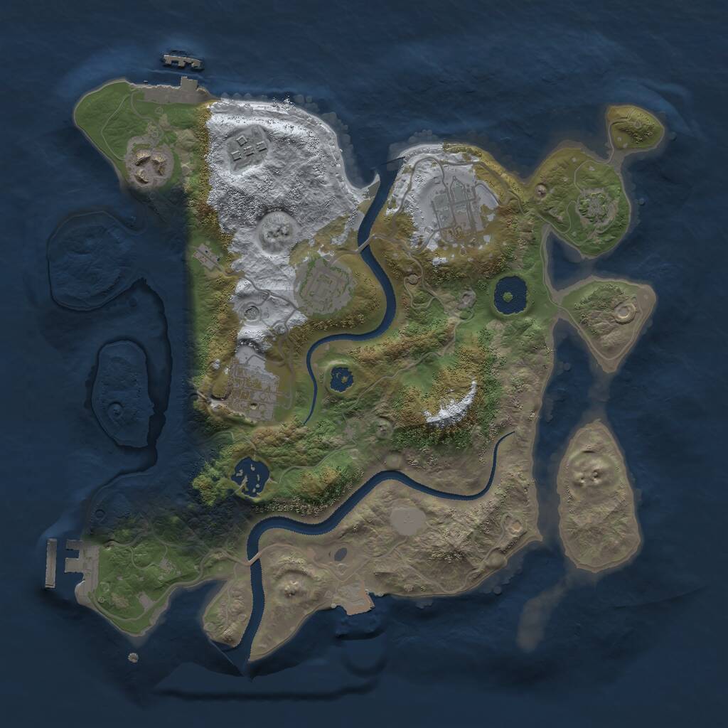 Rust Map: Procedural Map, Size: 3000, Seed: 1624935, 11 Monuments