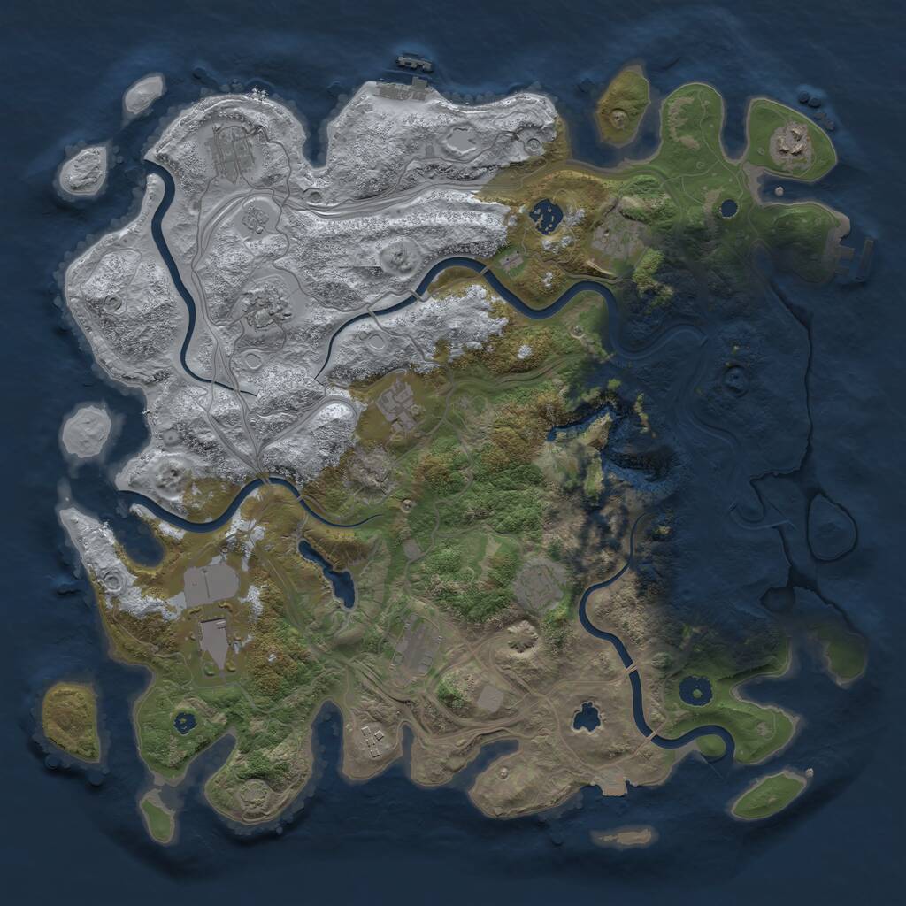 Rust Map: Procedural Map, Size: 4250, Seed: 16207, 16 Monuments