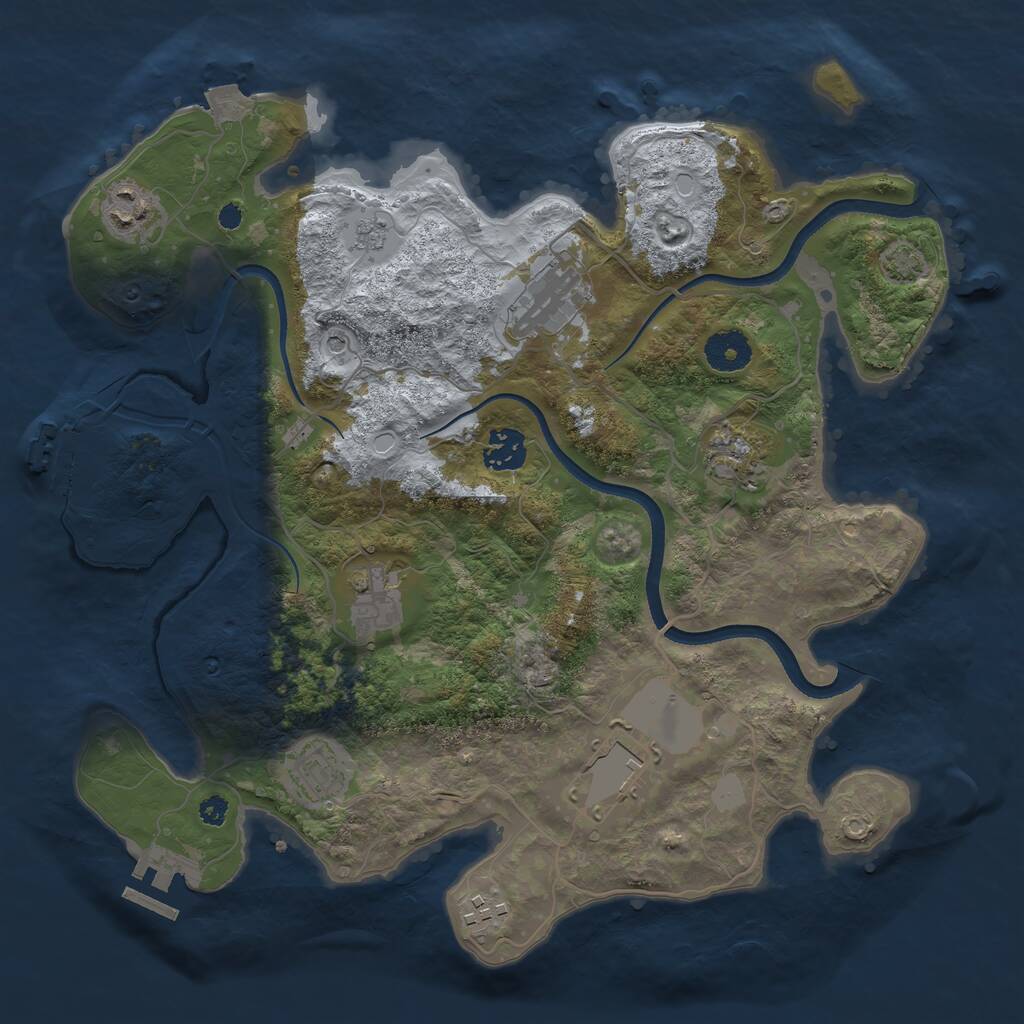 Rust Map: Procedural Map, Size: 3500, Seed: 5245234, 14 Monuments