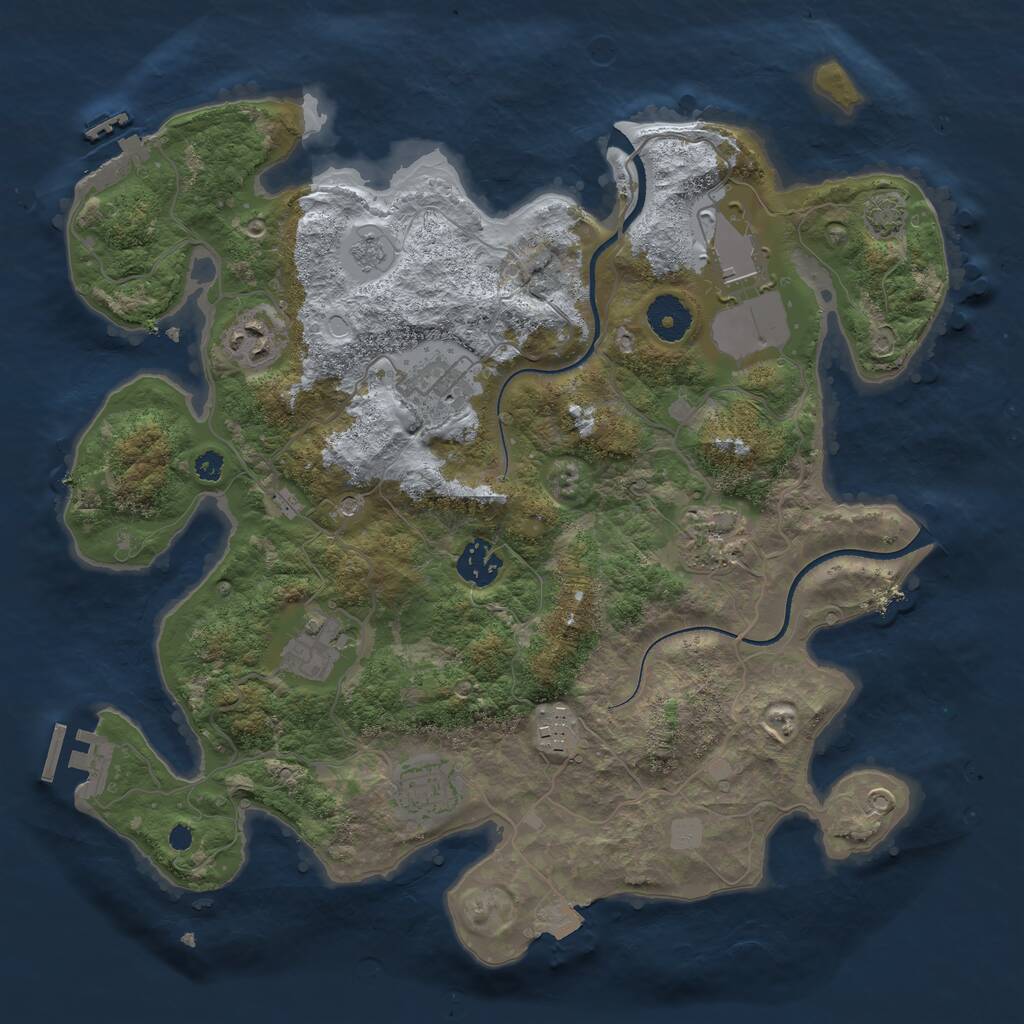 Rust Map: Procedural Map, Size: 3500, Seed: 5245234, 14 Monuments