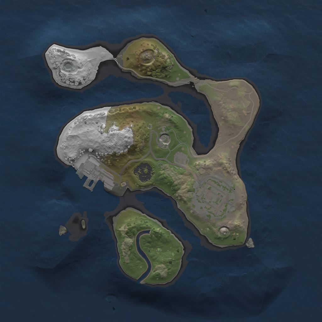 Rust Map: Procedural Map, Size: 1800, Seed: 346536, 5 Monuments