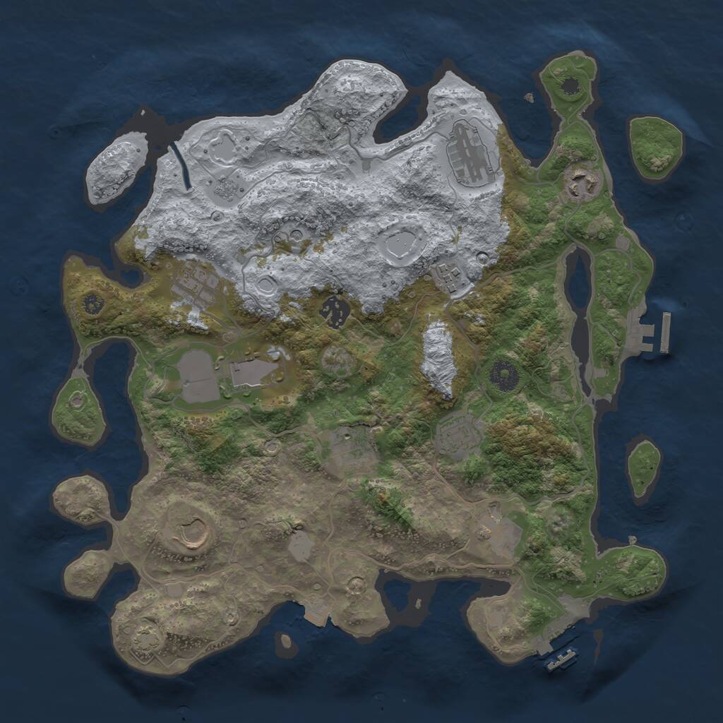 Rust Map: Procedural Map, Size: 3600, Seed: 363474848, 16 Monuments