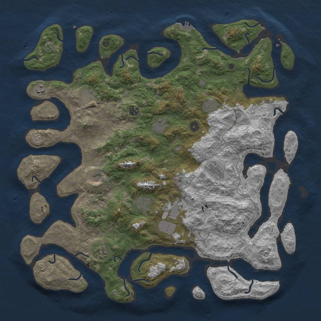 Rust Map: Procedural Map, Size: 5000, Seed: 279007997, 15 Monuments