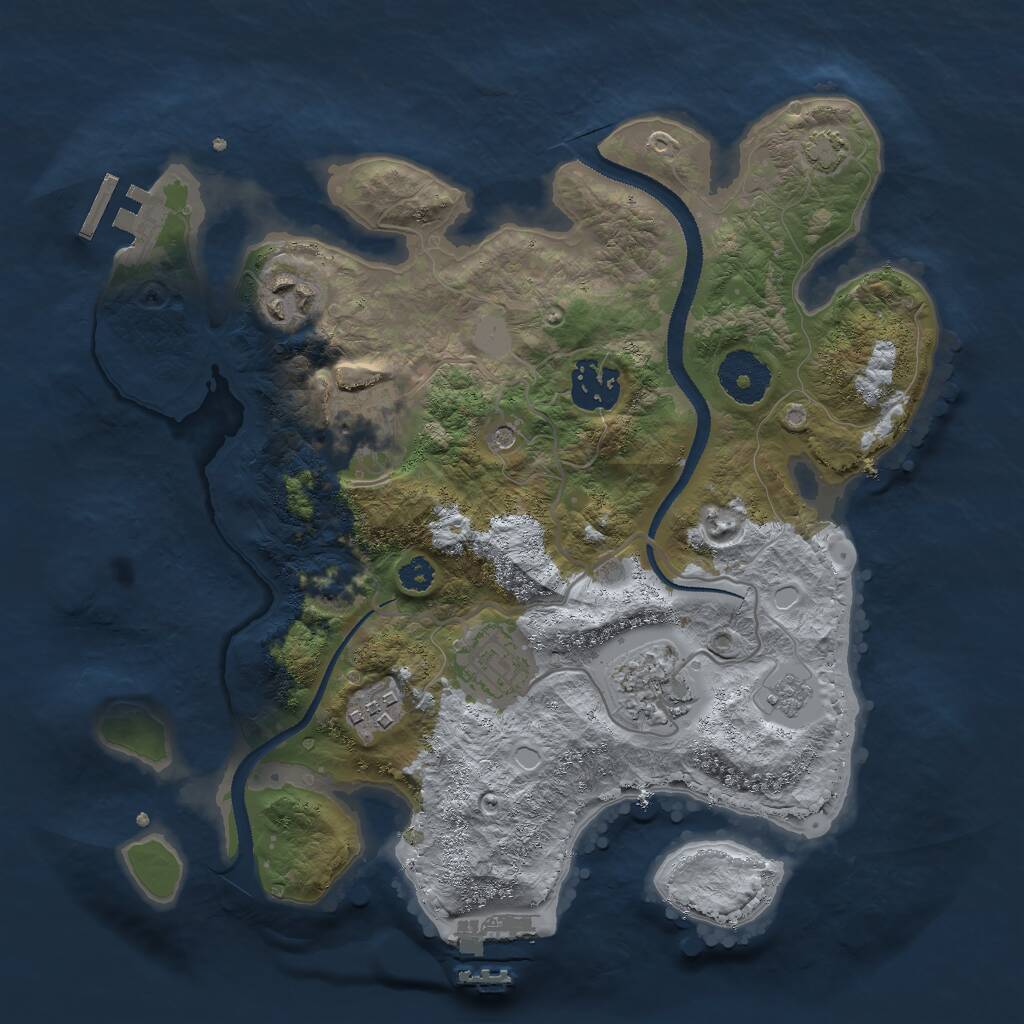 Rust Map: Procedural Map, Size: 3000, Seed: 346364, 12 Monuments