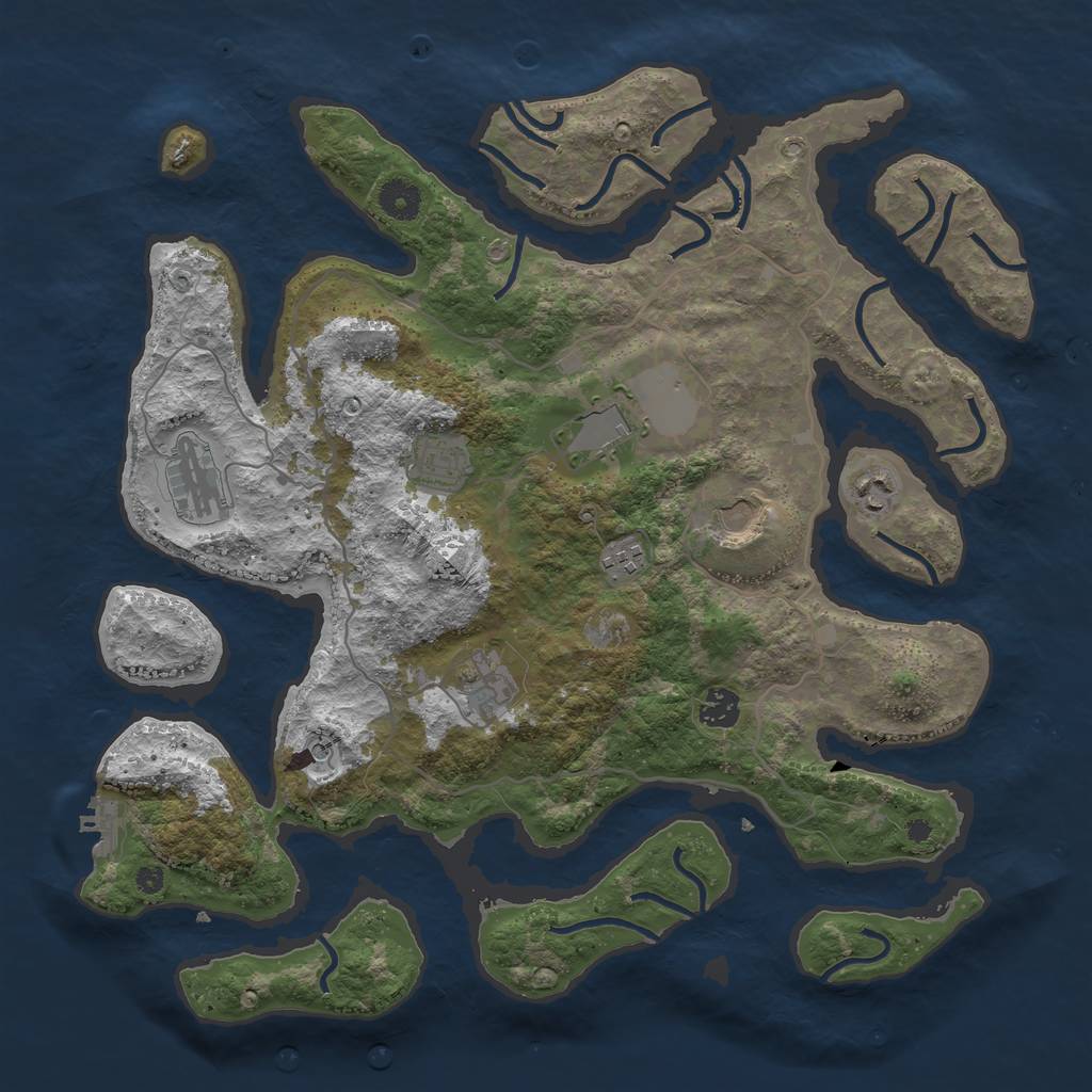Rust Map: Procedural Map, Size: 4000, Seed: 1652209244, 12 Monuments