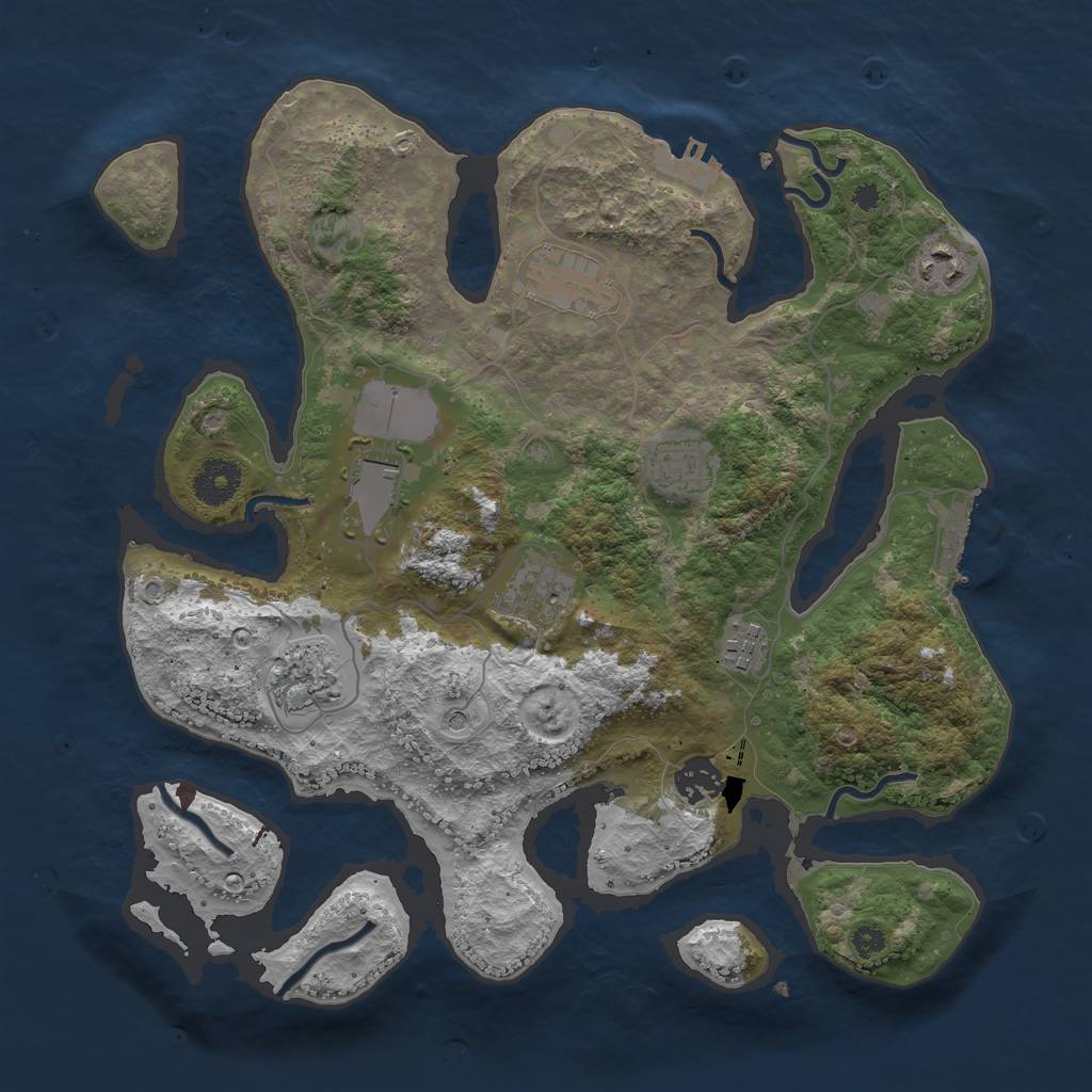 Rust Map: Procedural Map, Size: 3500, Seed: 190041004, 13 Monuments