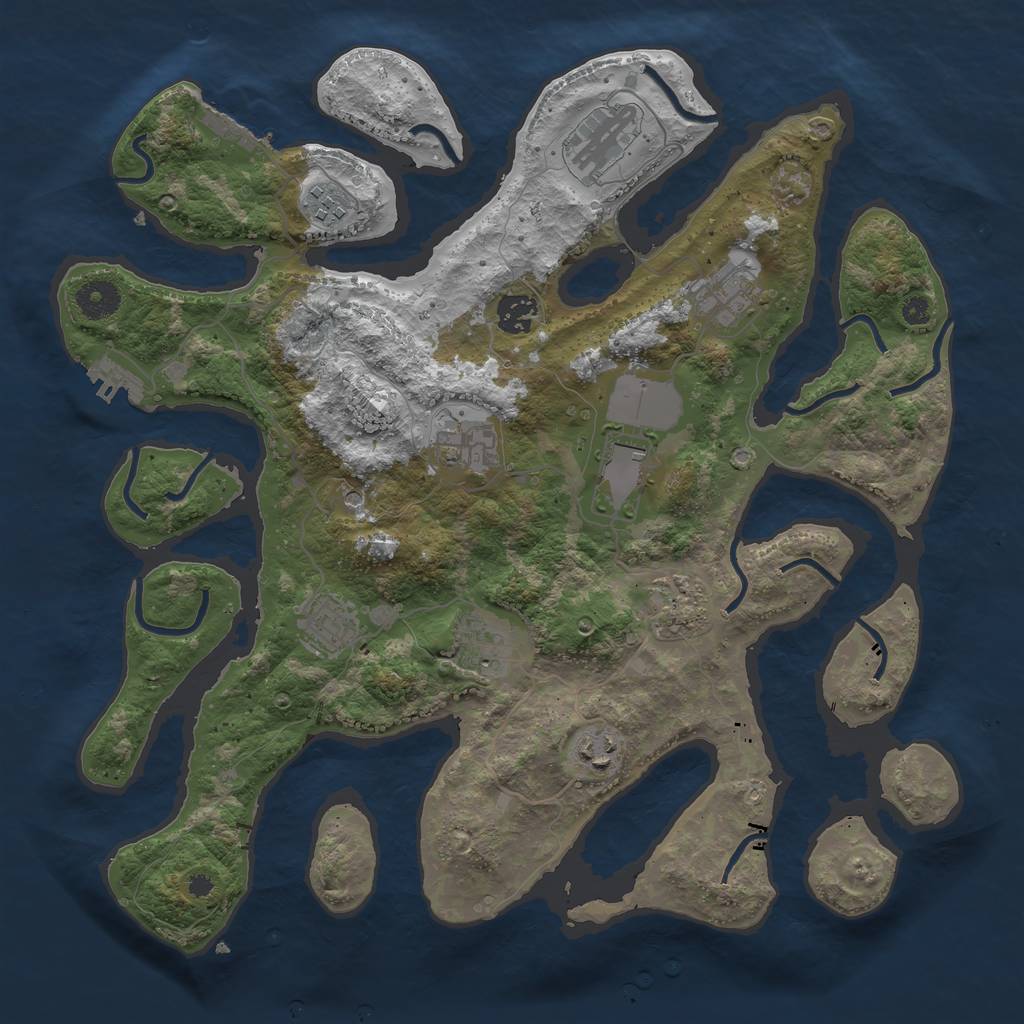 Rust Map: Procedural Map, Size: 3750, Seed: 1388989892, 15 Monuments