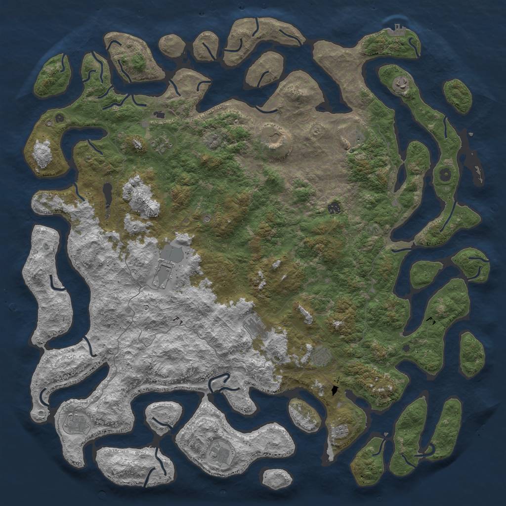 Rust Map: Procedural Map, Size: 6000, Seed: 1329416841, 15 Monuments