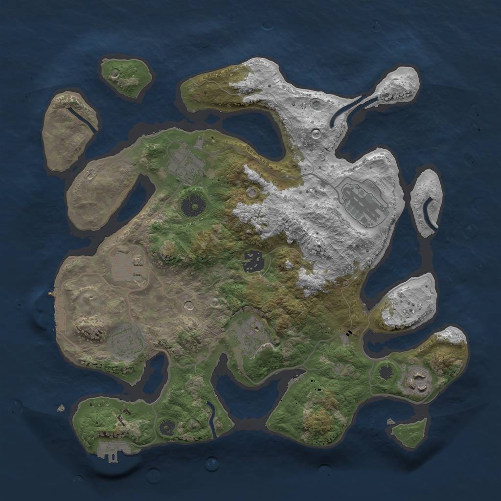 Rust Map: Procedural Map, Size: 3300, Seed: 1248261970, 12 Monuments