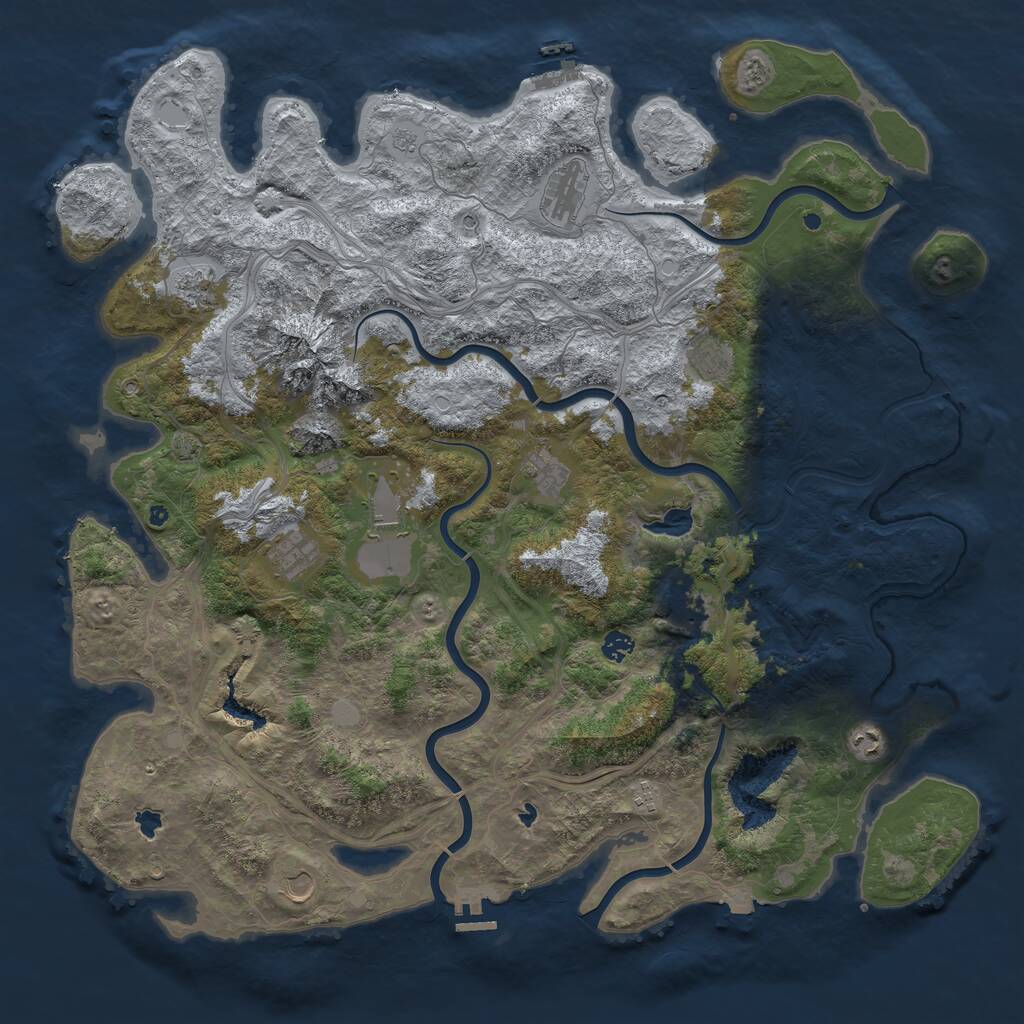 Rust Map: Procedural Map, Size: 5000, Seed: 11, 17 Monuments