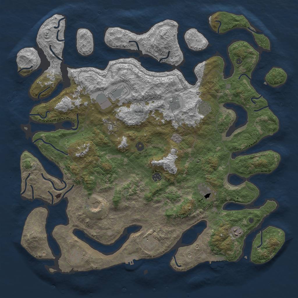 Rust Map: Procedural Map, Size: 5000, Seed: 11, 16 Monuments