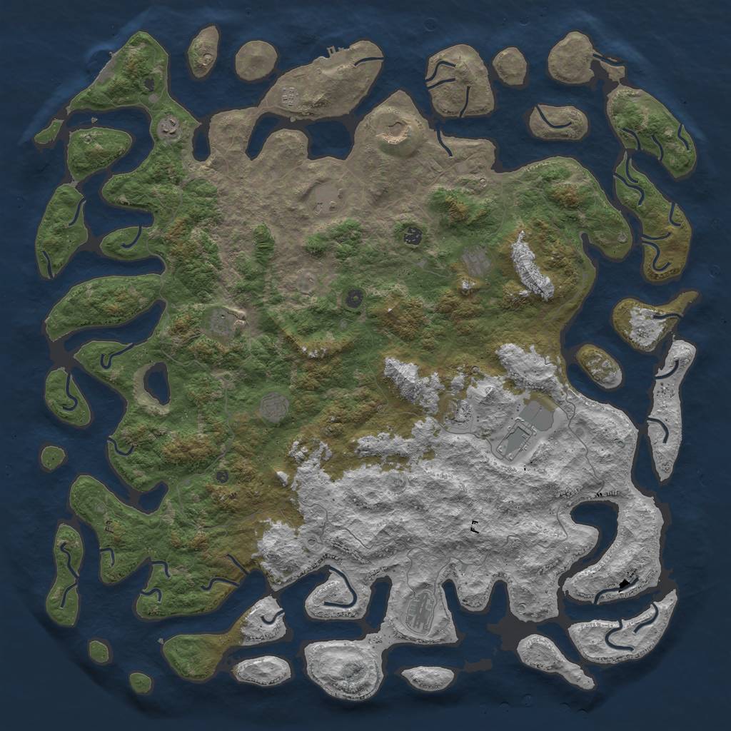 Rust Map: Procedural Map, Size: 6000, Seed: 10578422, 16 Monuments