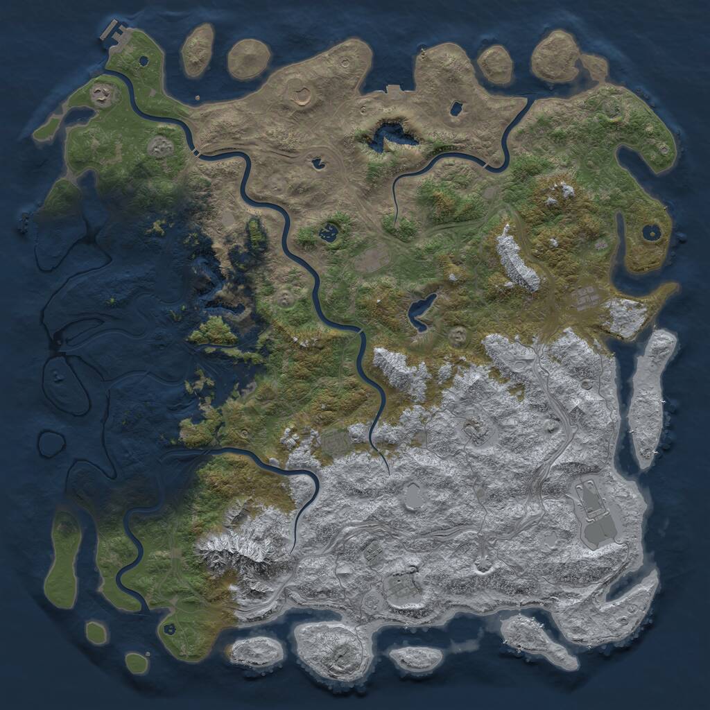 Rust Map: Procedural Map, Size: 6000, Seed: 10578422, 17 Monuments