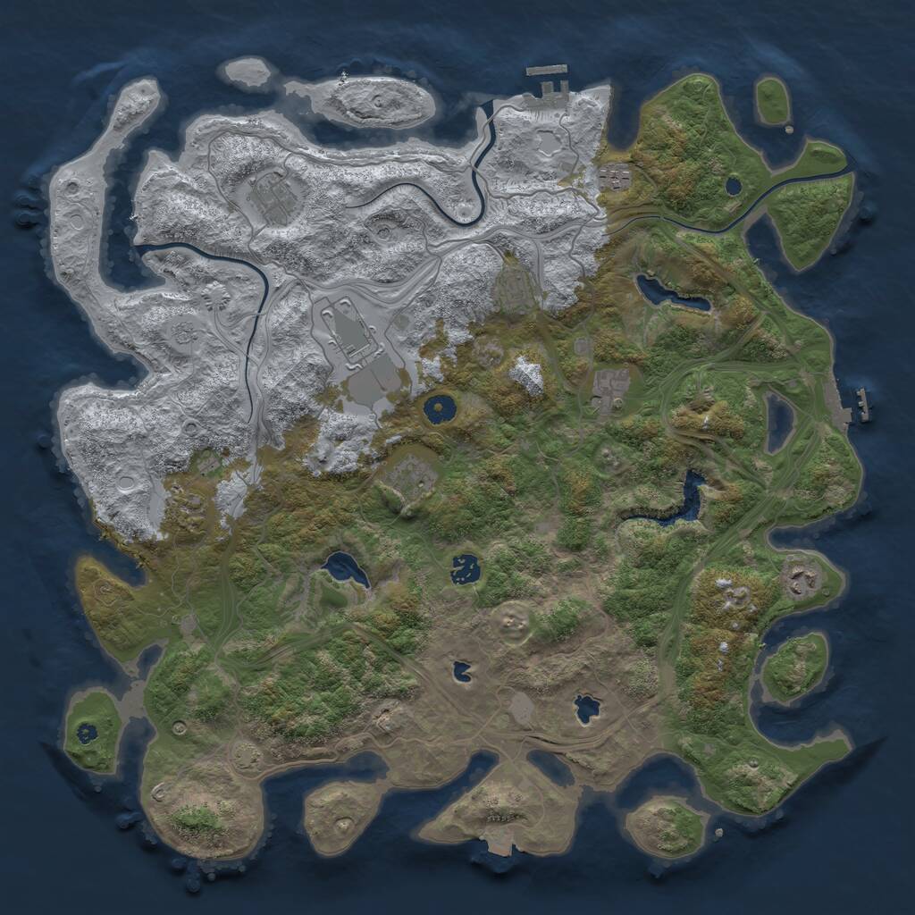 Rust Map: Procedural Map, Size: 4500, Seed: 84062, 15 Monuments