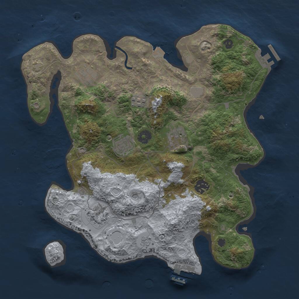 Rust Map: Procedural Map, Size: 3250, Seed: 6738, 12 Monuments